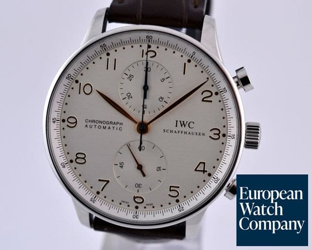 Image of IWC Portuguese Chronograph SS Silver Dial / Gold Numerals 
