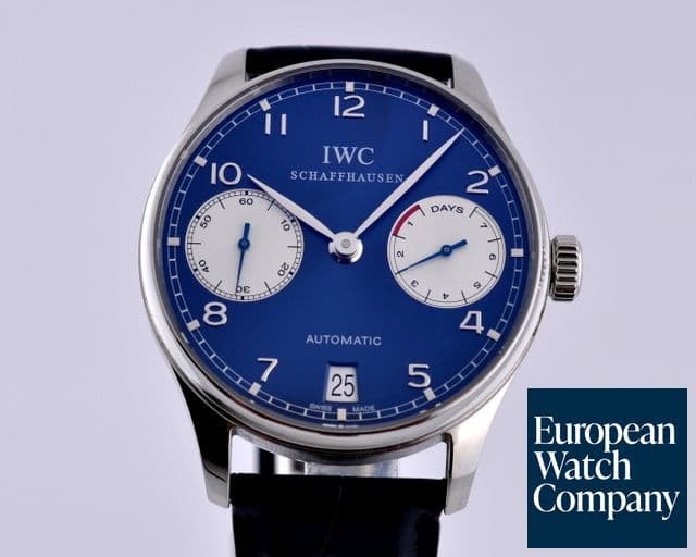 Image of IWC Portuguese 7 Day Laureus Edition Limited Blue Dial SS 