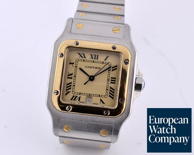 Image of Cartier Santos SS / 18K Cream Dial Quartz