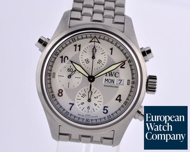 Image of IWC Pilot Spitfire Split Second Silver Dial SS/SS 