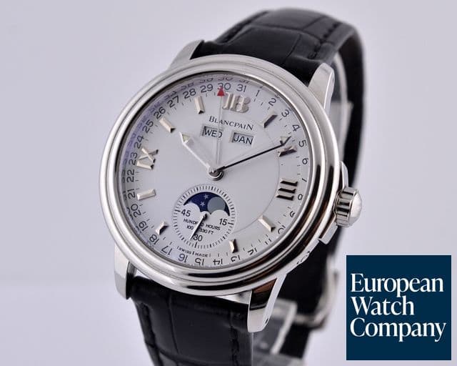Image of Blancpain Leman Complete Calendar SS White Dial 