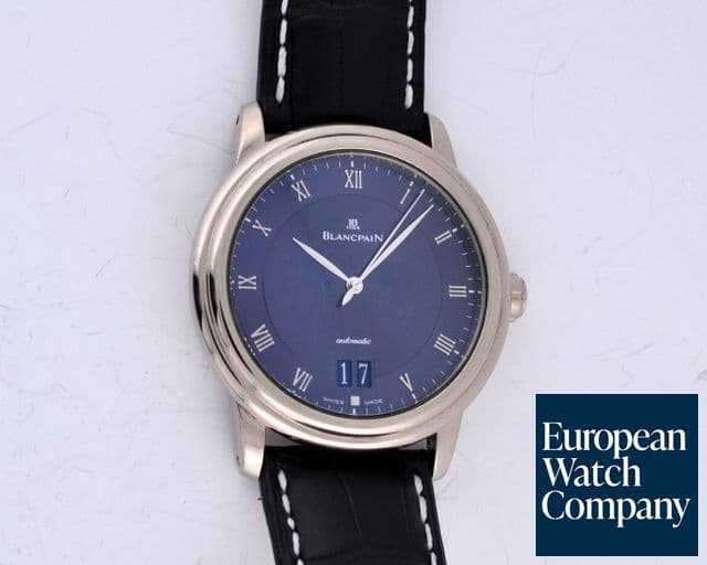 Image of Blancpain Villeret Big Date Blue Dial 18K WG

