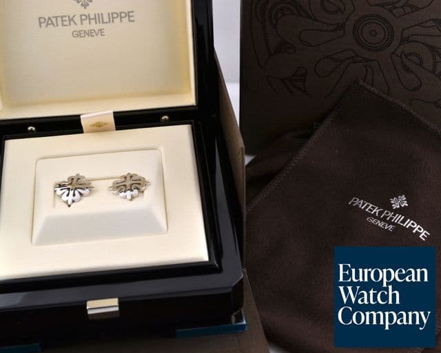 Image of Patek Philippe Calatrava Cross Cufflinks 18K White Gold