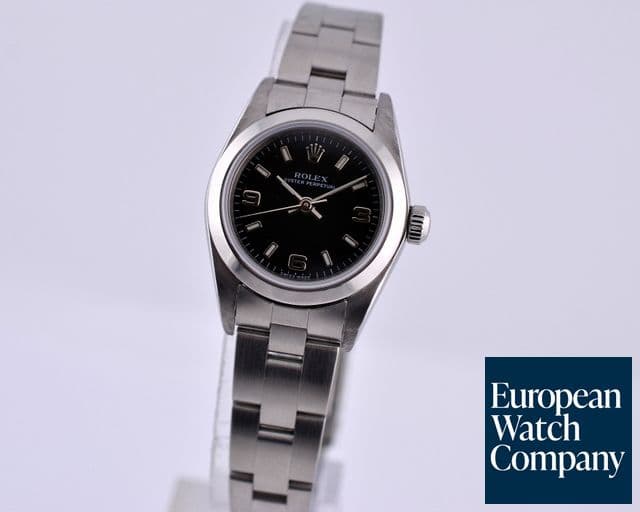 Image of Rolex Oyster Perpetual Ladies No Date SS Black Dial 