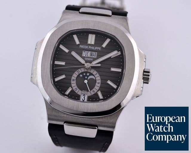 Image of Patek Philippe Nautilus Annual Calendar Moon SS Grey Dial SS