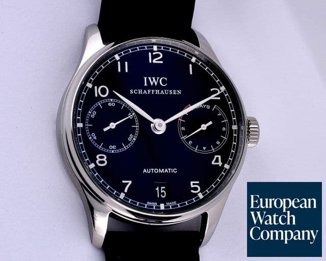 Image of IWC Portuguese 7 Day Automatic SS Black Dial 