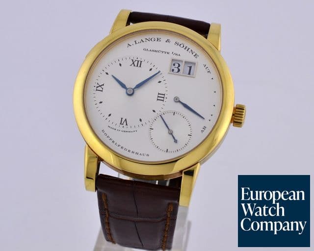 Image of A. Lange and Sohne Lange 1 18K YG Blue Hands Silver Dial 