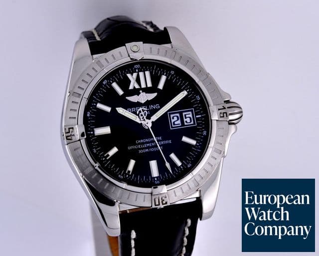 Image of Breitling Cockpit Black Dial SS / Alligator 
