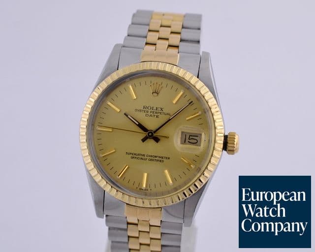 Image of Rolex Date SS / 14K Champagne Dial