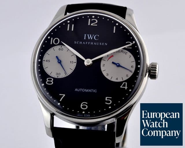 Image of IWC Portuguese 7 Day Automatic SS Black Dial