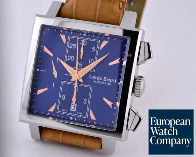 Image of Louis Erard Carree Chronograph SS Blue Dial