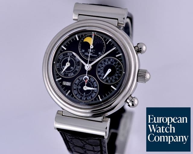 Image of IWC Da Vinci Perpetual Chronograph Black SS / Alligator  