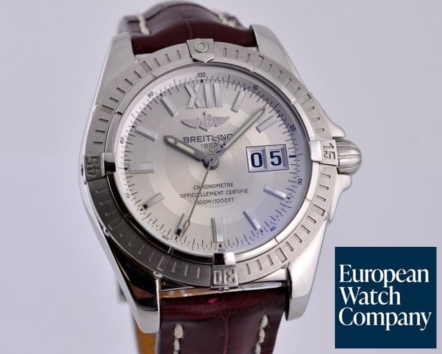 Image of Breitling Cockpit Silver Dial SS / Alligator 
