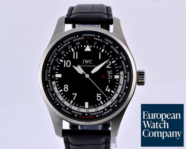 Image of IWC Pilot WorldTimer SS Black Dial 