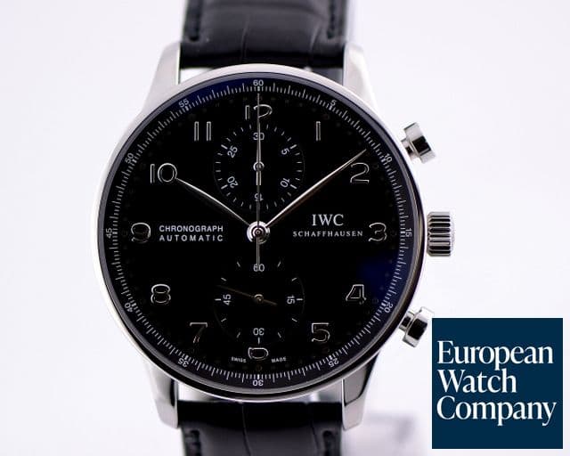 Image of IWC Portuguese Chronograph SS Black Dial UWWORN 