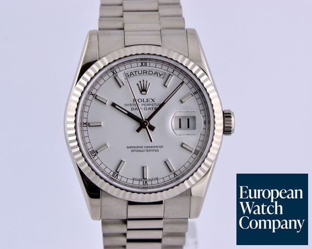 Image of Rolex Day Date President White Stick 18K WG
