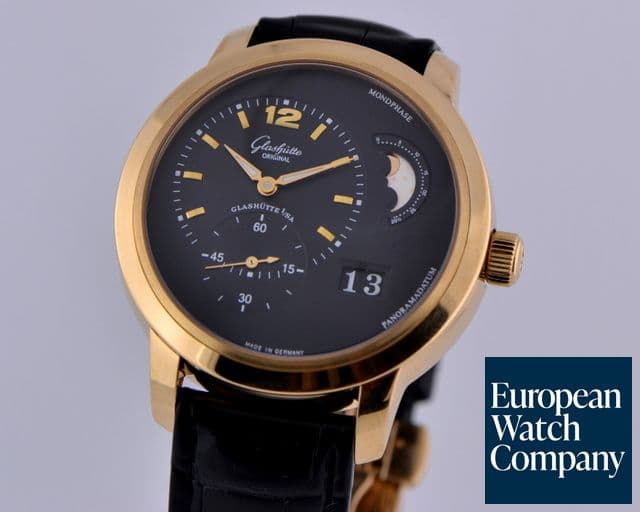 Image of Glashutte Original PanoMaticLunar XL 18K RG Black Dial 