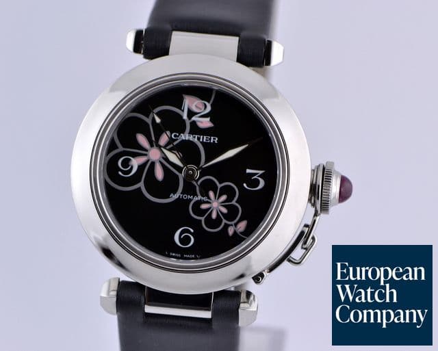 Image of Cartier Pasha LU Black Flower Dial 