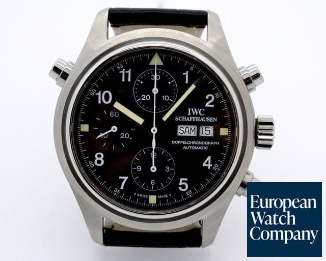 Image of IWC Pilot Double Chronograph SS Black Dial