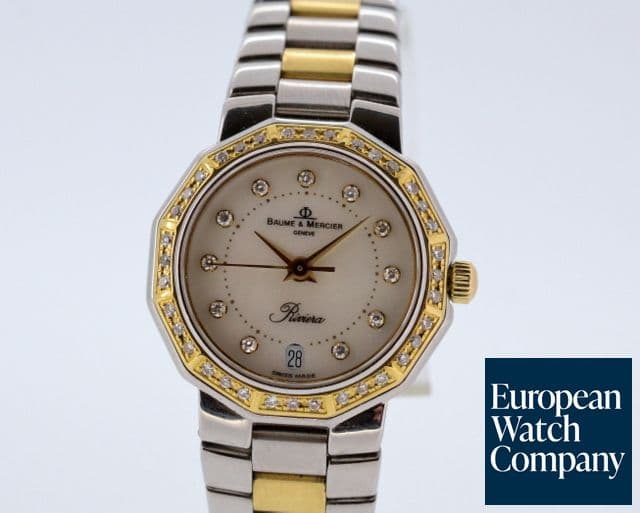 Image of Baume & Mercier Riviera MOP Diamond Dial 18K / SS