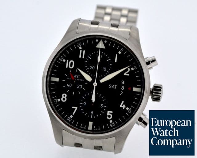 Image of IWC Pilot Chronograph Black Dial SS / SS 