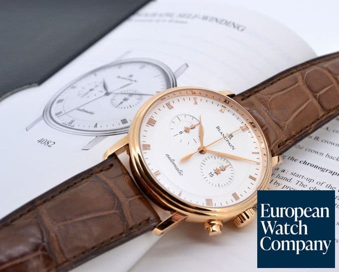 Image of Blancpain Villeret Chronograph 18K Rose Gold UNWORN