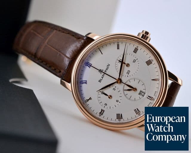 Image of Blancpain Villeret Single Button Chronograph 18K Rose Gold 