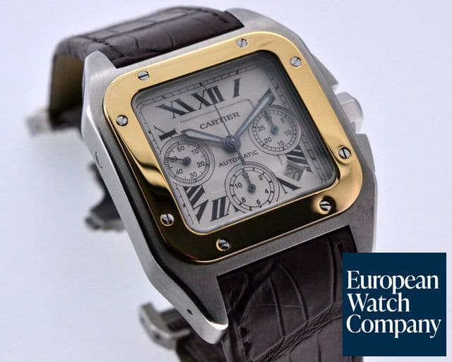 Image of Cartier Santos 100 Chronograph XL SS / 18K