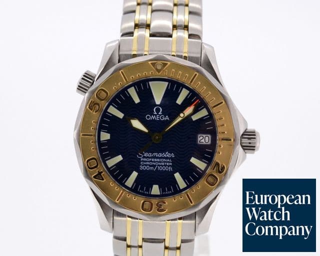 Image of Omega Seamaster Blue Dial Mid Size Automatic 18K / SS