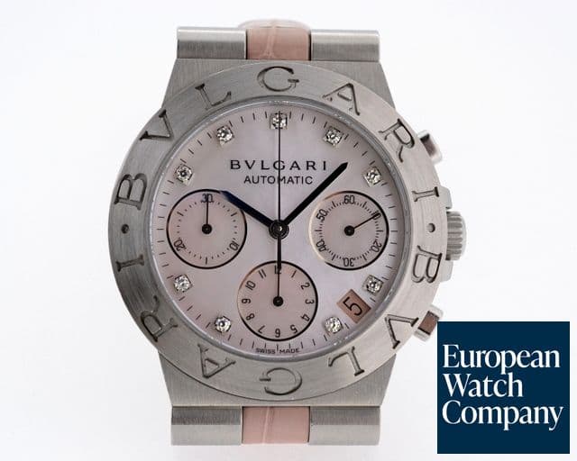 Image of Bulgari Diagono Chronograph Pink MOP Diamond Dial 