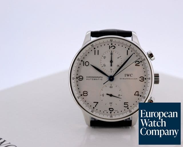 Image of IWC Portuguese Chronograph SS Silver Dial / Blue Numerals 