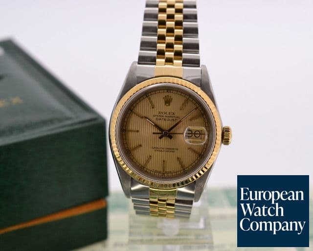 Image of Rolex Datejust 18K / SS Champagne Tapestry 