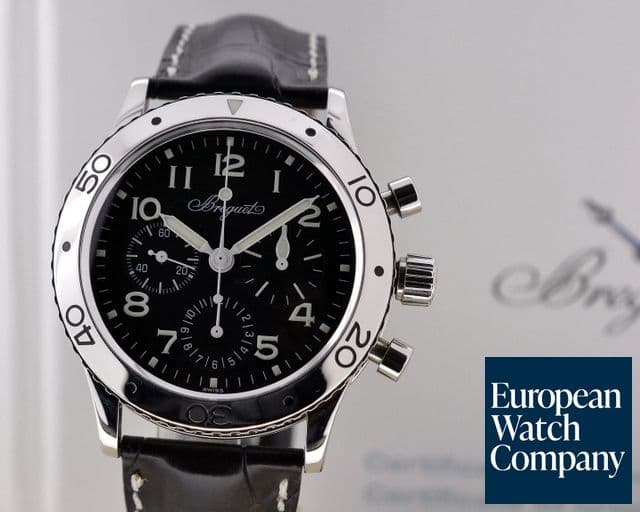 Image of Breguet Type XX Aeronavale Black Dial SS / Alligator 