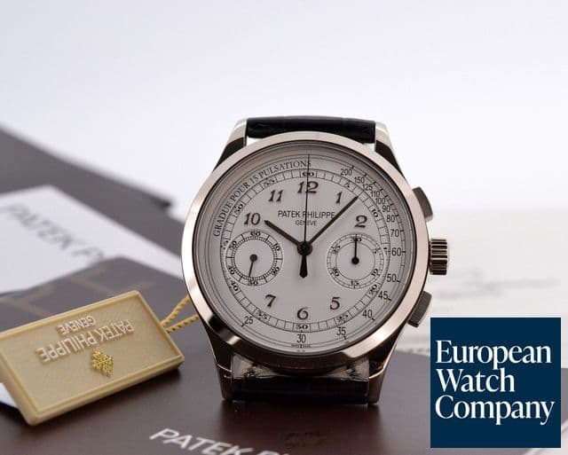 Image of Patek Philippe Chronograph 18K White Gold / Silver Arabic Dial 