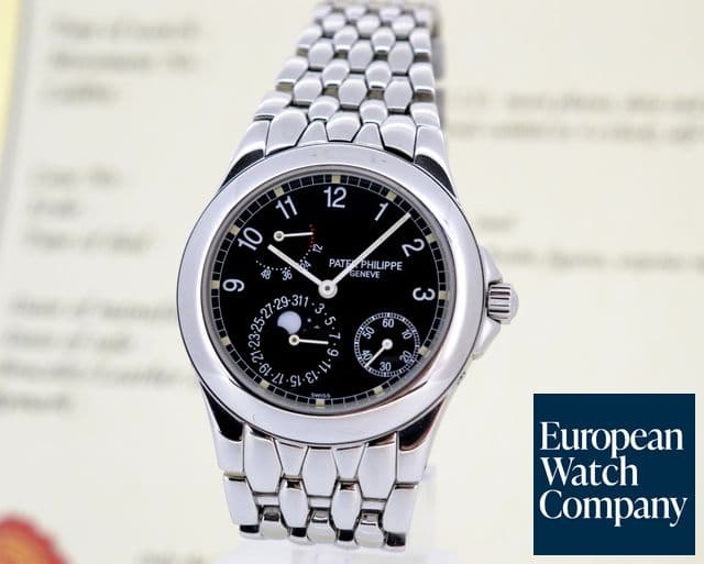 Image of Patek Philippe Power Reserve Moon Phase Black Dial SS / SS