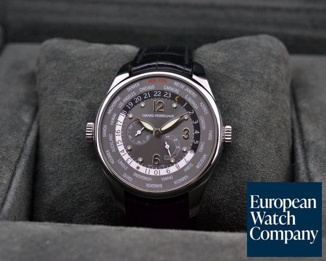 Image of Girard Perregaux World Time SS WW.TC NYC Edition Gray Dial