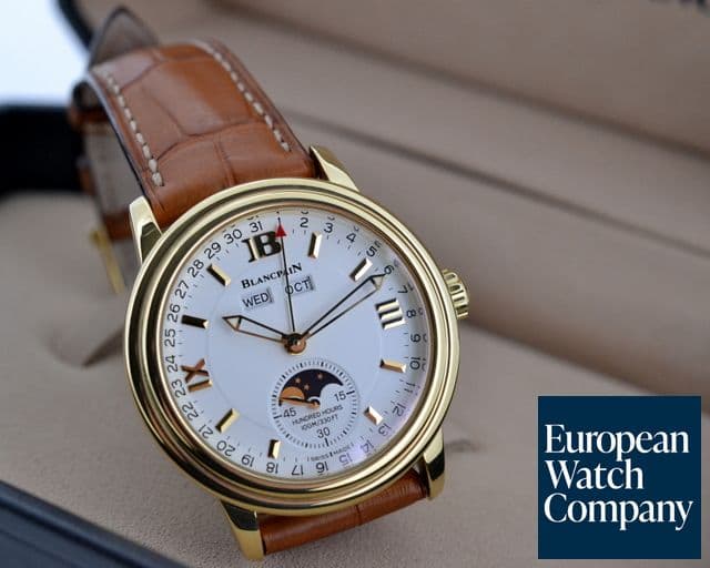 Image of Blancpain Leman Complete Calendar White Dial 18K Yellow Gold