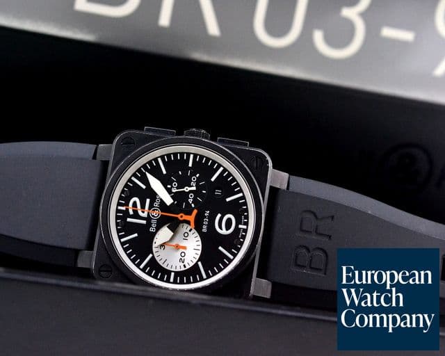 Image of Bell & Ross Aviation Black & White Chronograph PVD / Rubber
