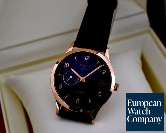 Image of Zenith Class Elite 18K Rose Gold Black Dial
