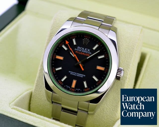 Image of Rolex Milgauss Green Crystal Anniversary Edition