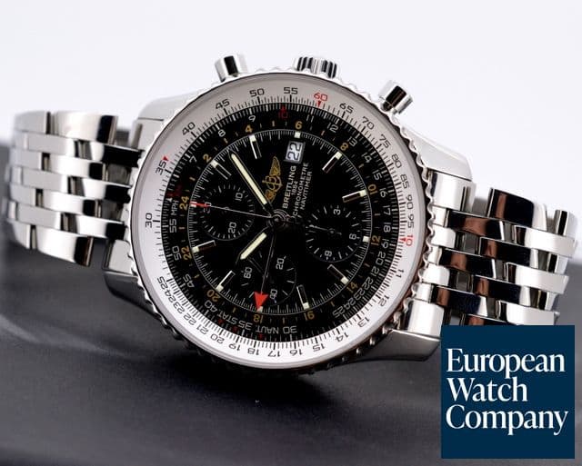 Image of Breitling Navitimer World Chronograph Black Dial SS / SS