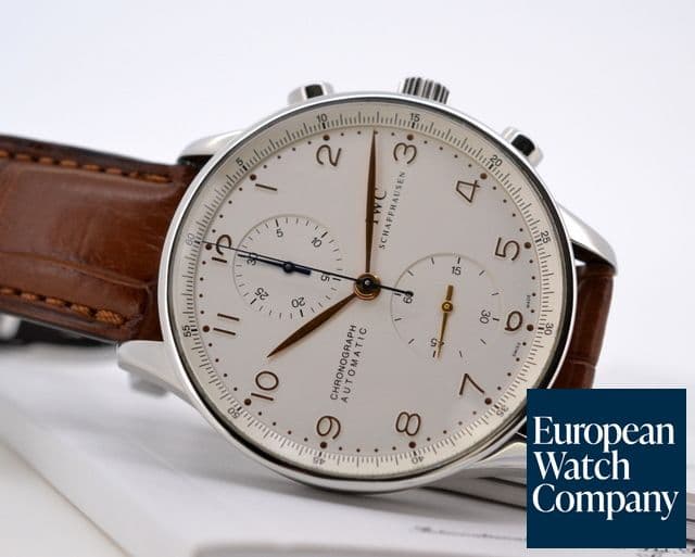 Image of IWC Portuguese Chronograph SS Silver Dial / Gold Numerals 
