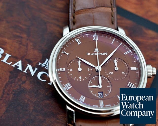 Image of Blancpain Villeret Single Button Chronograph 18K White Gold UNWORN