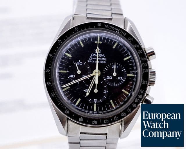 Image of Omega Speedmaster "Straight Line" Moon Watch SS Circa 1969