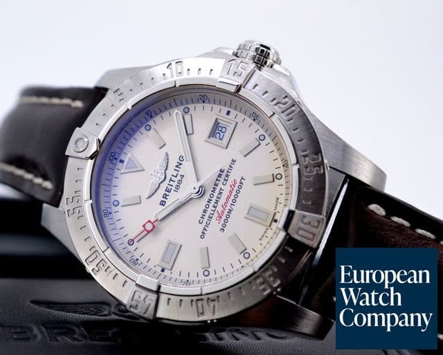 Image of Breitling Avenger Seawolf SS Silver Dial / Brown Leather