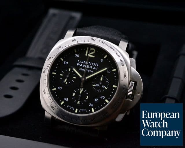 Image of Panerai Luminor Chronograph Daylight SS Black Dial