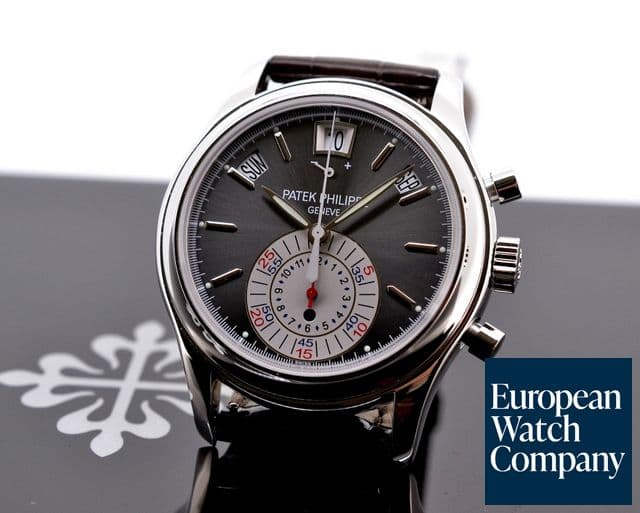 Image of Patek Philippe Annual Calendar Chronograph Platinum Grey Dial UNWORN
