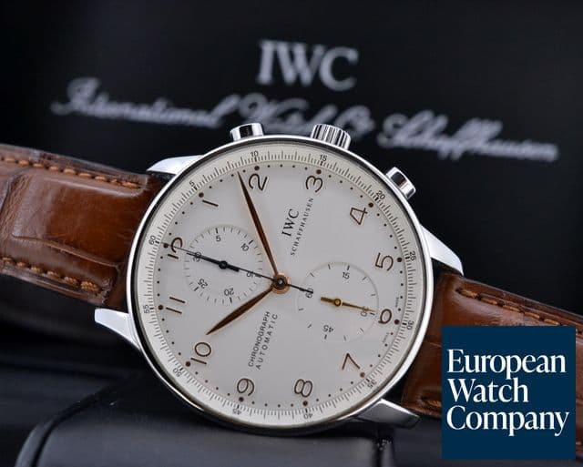 Image of IWC Portuguese Chronograph SS Silver Dial / Gold Numerals 