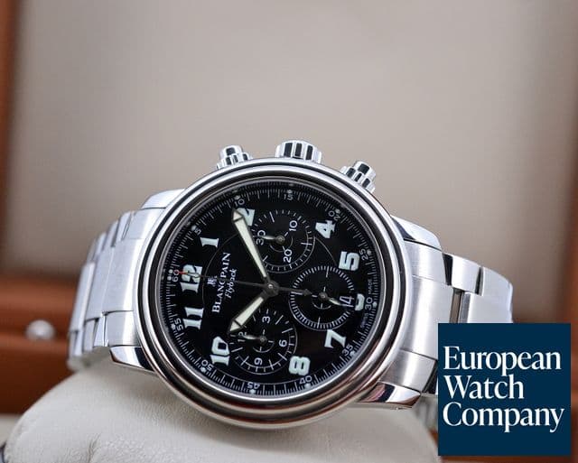 Image of Blancpain Leman Flyback Chronograph Black Dial SS / SS 