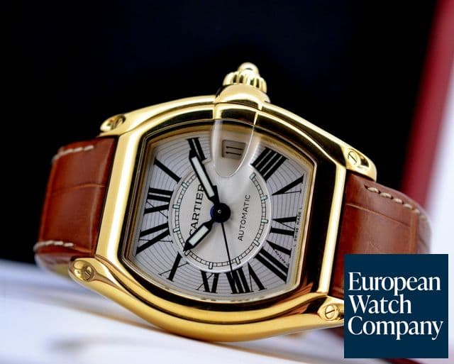 Image of Cartier Roadster Automatic 18K Yellow Gold Silver Dial 